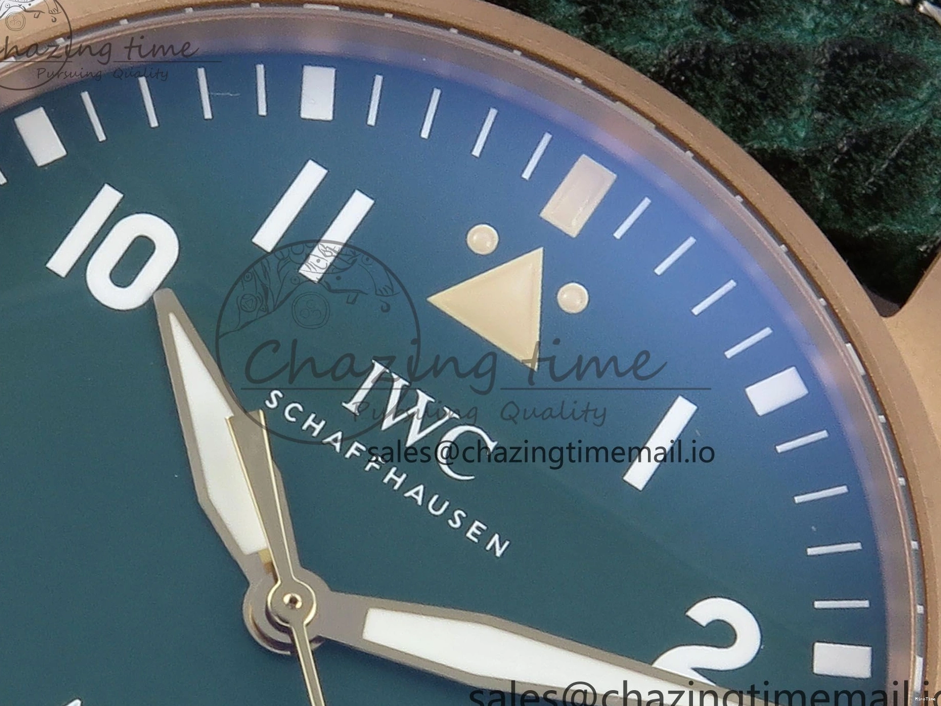 MIROTIME 0505 Durable Big Pilot IW329702 M+F 1:1 Best Edition Green Dial on Green Leather Strap MY 7006